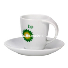 Bend Handle Coffee Mug and Plate